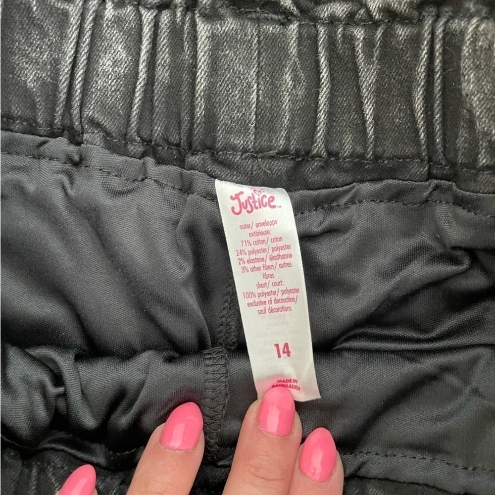 NWOT Girls justice black jean skirt sz 14